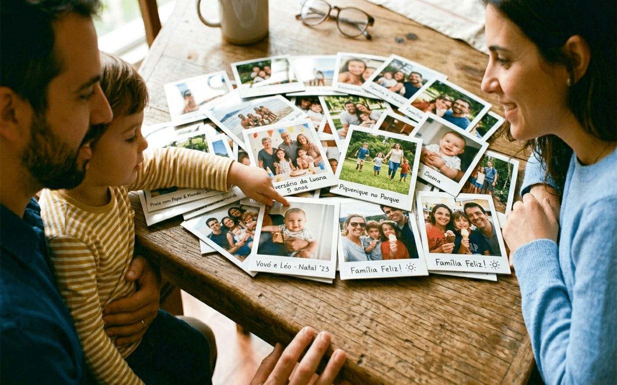 Família com Polaroides